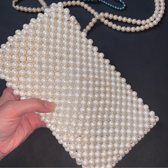 p e a r l s :: True Vintage Large Elegant Pearl Envelope Clutch Handbag - Picture 1 of 13